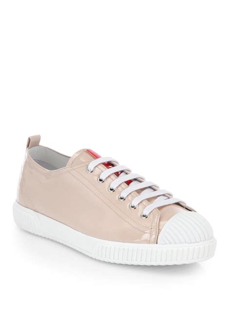 prada leather lace up sneaker|prada canvas and leather sneaker.